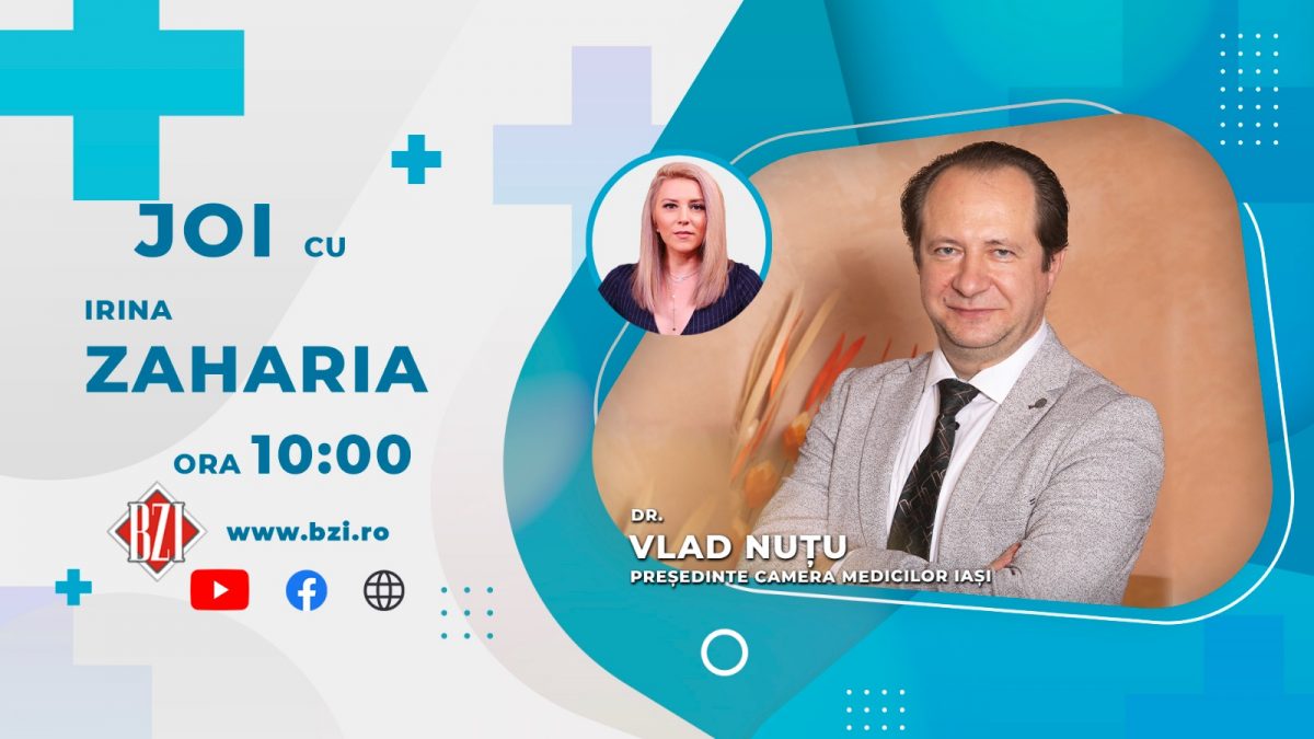 Medicul Vlad Nuțu, președintele Camerei Medicilor din Iași, vine joi în platoul BZI LIVE să discute despre problemele cu care se confruntă doctorii ieșeni