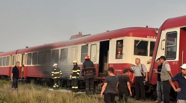 Incendiu într-un tren de călători în apropiere de Seleuș, Arad