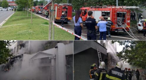 Incendiu uriaş în București! Arde o parte dintr-un complex comercial! Intervin de urgență pompierii