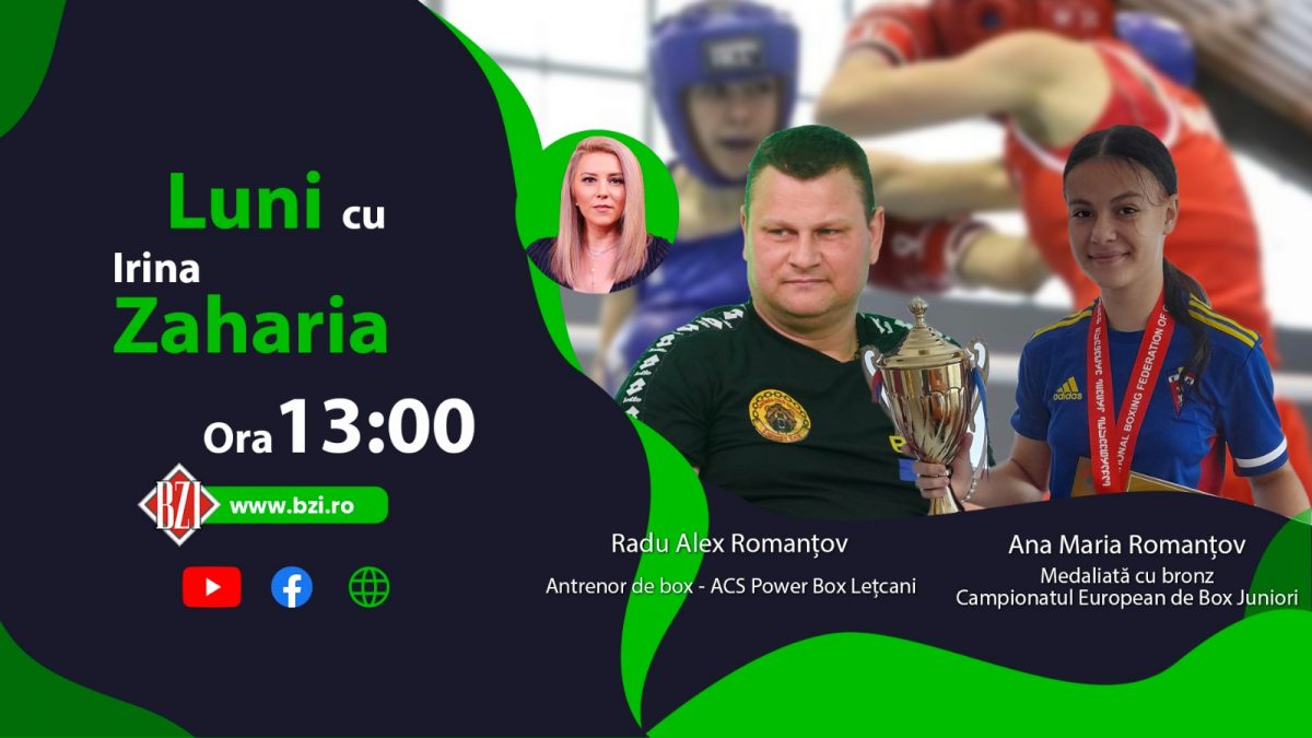 Ieşeanca Ana Maria Romanţov a adus o nouă medalie României. Pugilista şi antrenorul său, Radu Romanțov, de la clubul Power Box Iași, vin în studioul BZI LIVE