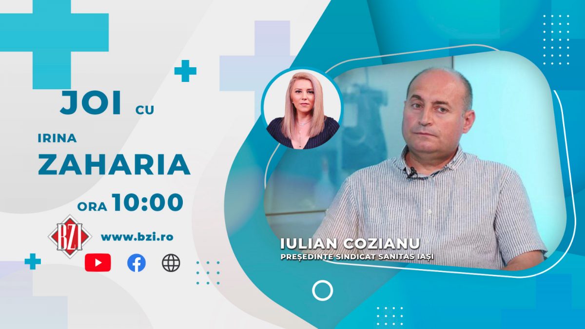 Președintele Sanitas Iași, Iulian Cozianu, vine joi în platoul BZI LIVE să discute despre nemulțumirile angajaților din sistemul medical