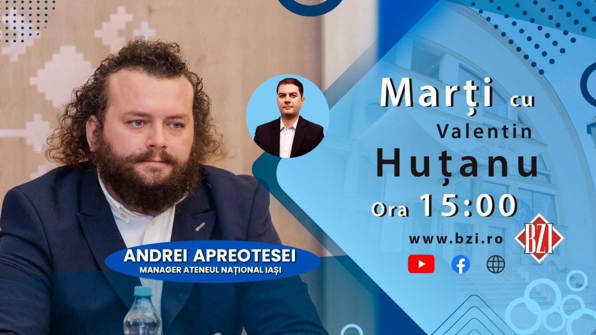 Ediție-dialog, în Studioul BZI LIVE, alături de Andrei Apreotesei, managerul Ateneului Naţional din Iaşi despre proiectele derulate de instituţie, idei şi viziune pe plan cultural, activităţi de reabilitare şi restaurare a unor clădiri simbol din urbe