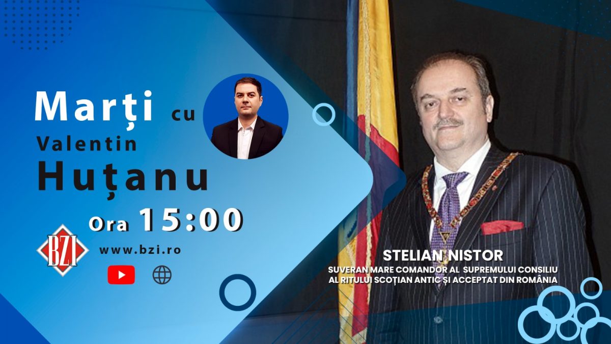 TOP EXCLUSIV, în Studioul BZI LIVE! Detalii şi mărturii despre faimoasa organizaţie a Masoneriei, alături de un invitat special – Stelian Nistor, Suveran Mare Comandor al Supremului Consiliu al Ritului Scoţian Antic şi Acceptat din România