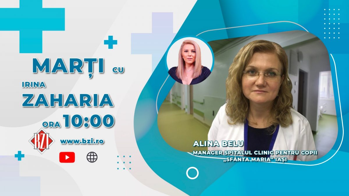 Managerul Spitalului de Copii Sfânta Maria Iași, Alina Belu, vine marți în platoul BZI LIVE să discute despre proiectul de renovare a spitalului