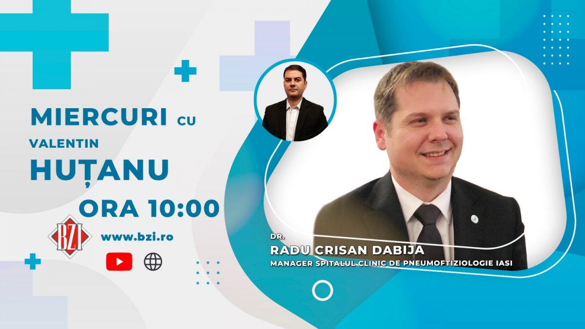 Dr. Radu Crișan Dabija, manager Spitalul Clinic de Pneumoftiziologie Iaşi, în Studioul BZI LIVE. Medicul va discuta despre construcţia noului spital de boli respiratorii