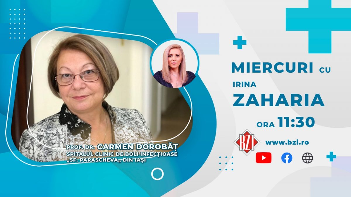 Prof. dr. Carmen Dorobăț, medic la Spitalul de Boli Infecțioase Iași, va discuta miercuri la BZI LIVE despre efectele și tratamentele folosite împotriva Covid – 19