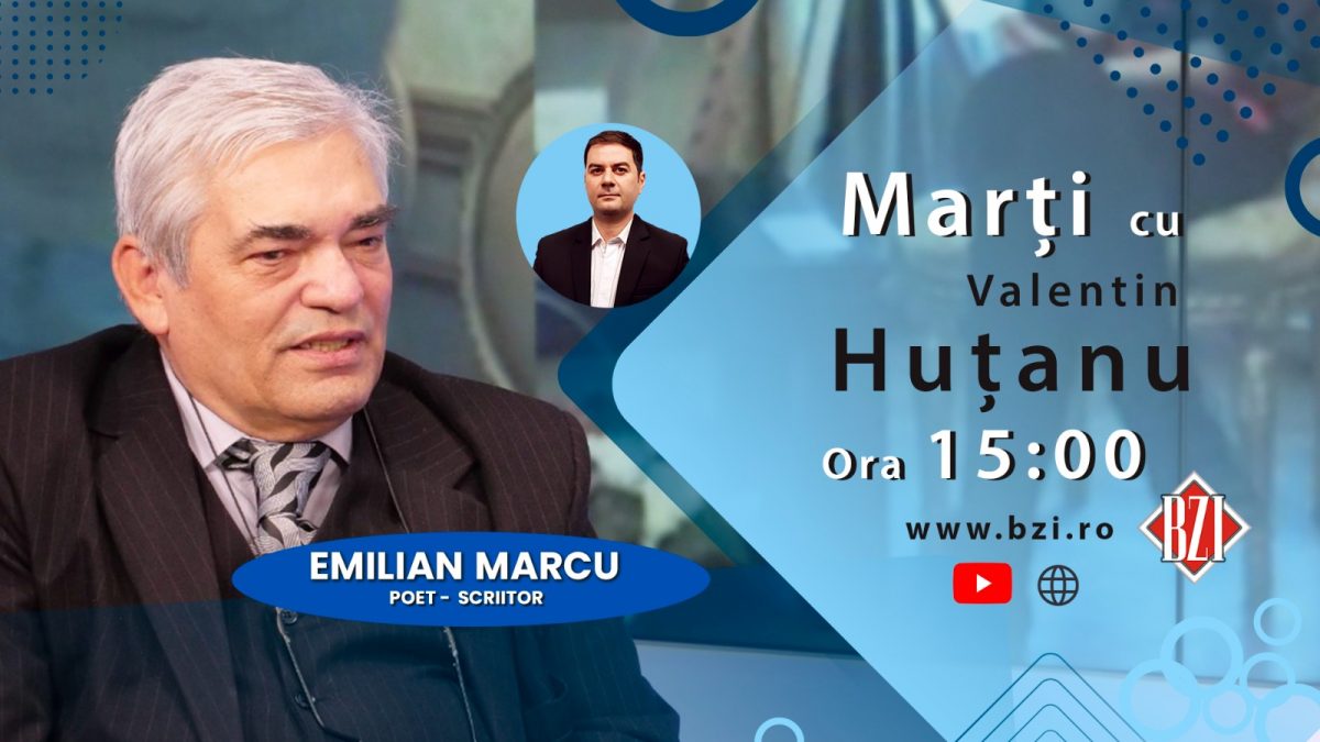 În Studioul BZI LIVE, o nouă ediție-pledoarie pentru Poezie, Reverie, Scriitură şi Cultură alături de hâtrul poet şi scriitor Emilian Marcu, membru al Uniunii Scriitorilor din România