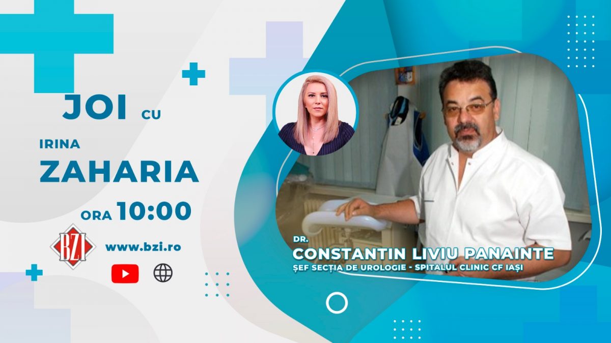 Dr. Constantin Liviu Panaite – Șeful Secției de Urologie a Spitalului Căi Ferate Iași, vine joi în platoul BZI LIVE să discute despre afecțiunile urologice și disfuncțiile sexuale în cuplu.