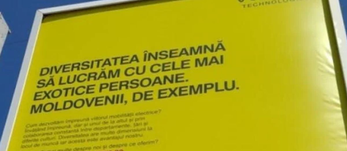 Panou publicitar controversat în Timișoara. Moldovenii de peste Prut numiți „persoane exotice”