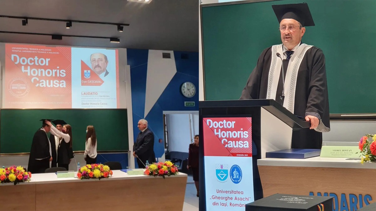 Rectorul Universității Tehnice din Iași, prof. univ. dr. ing. Dan Cașcaval, a primit distincția de Doctor Honoris Causa din partea Universității Tehnice a Moldovei - Vimarsana News