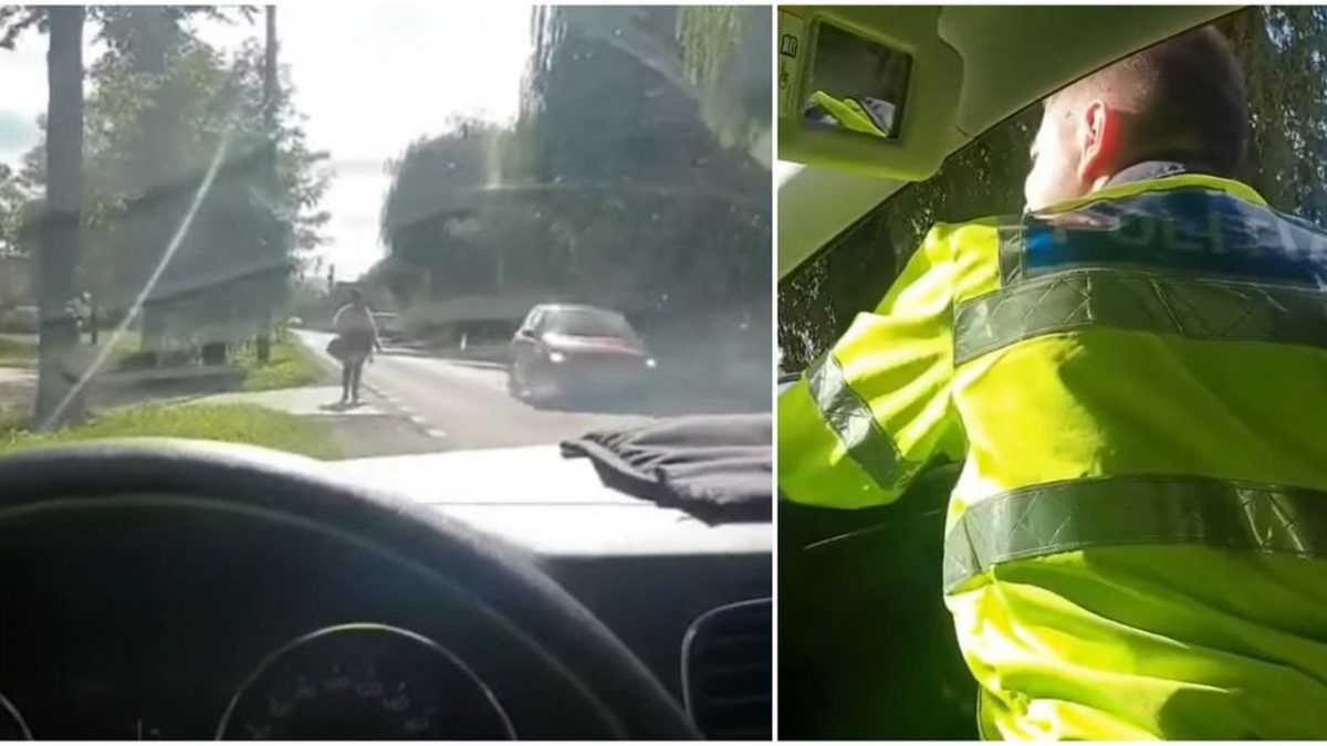 Doi poliţişti au făcut glume proaste pe seama trecătorilor: „Treci pe partea cealaltă, că nu vede radarul de tine! Eşti prea mare!” – VIDEO