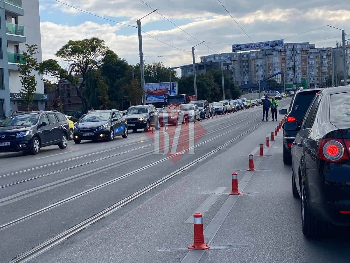Poliția Rutieră Iași a avizat prelungirea benzii unice pentru mijloacele de transport în comun până la rondul de tramvai de la capătul zonei CUG