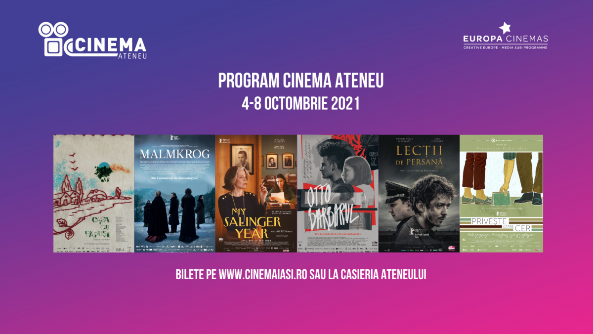 Noi titluri de film pe marele ecran de la Cinema Ateneu Iași, în perioada 4 – 8 octombrie 2021