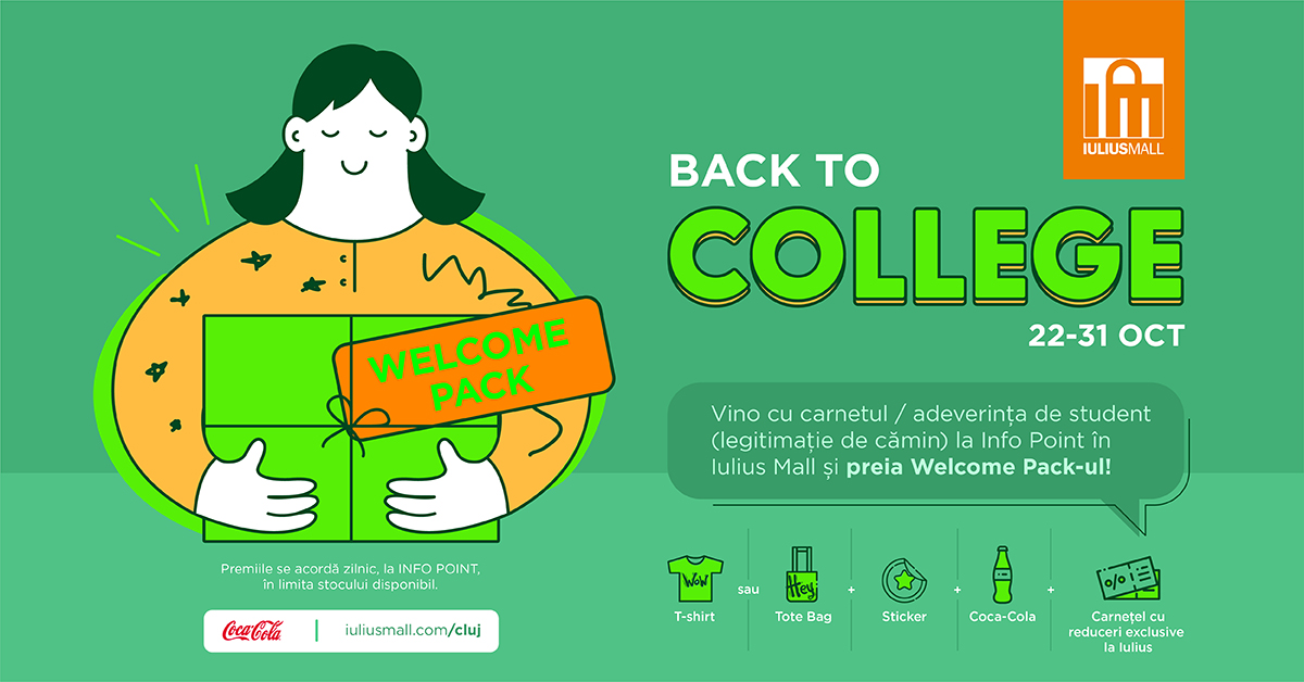 După cursuri, profită de ofertele de nota 10 din Welcome Pack-ul „Back to College”, oferit de Iulius Mall Cluj!