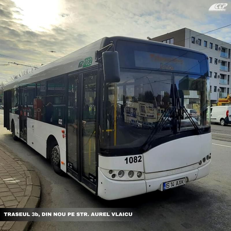 CTP Iași: Autobuzele de pe traseul 3b circula din nou pe Strada Aurel Vlaicu
