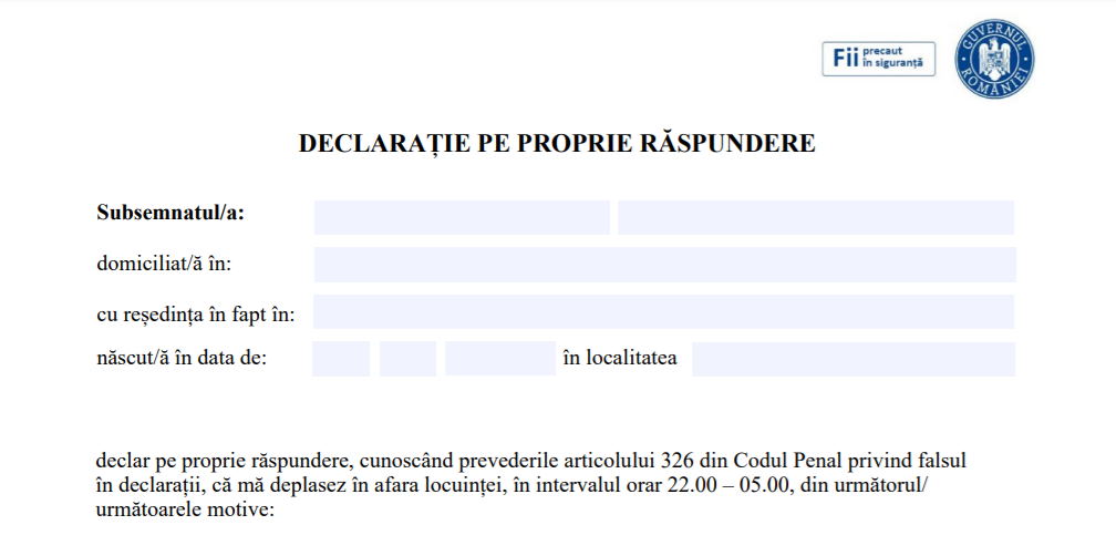 Declarația pe proprie răspundere pentru nevaccinați și adeverință angajator – Formulare de descărcat
