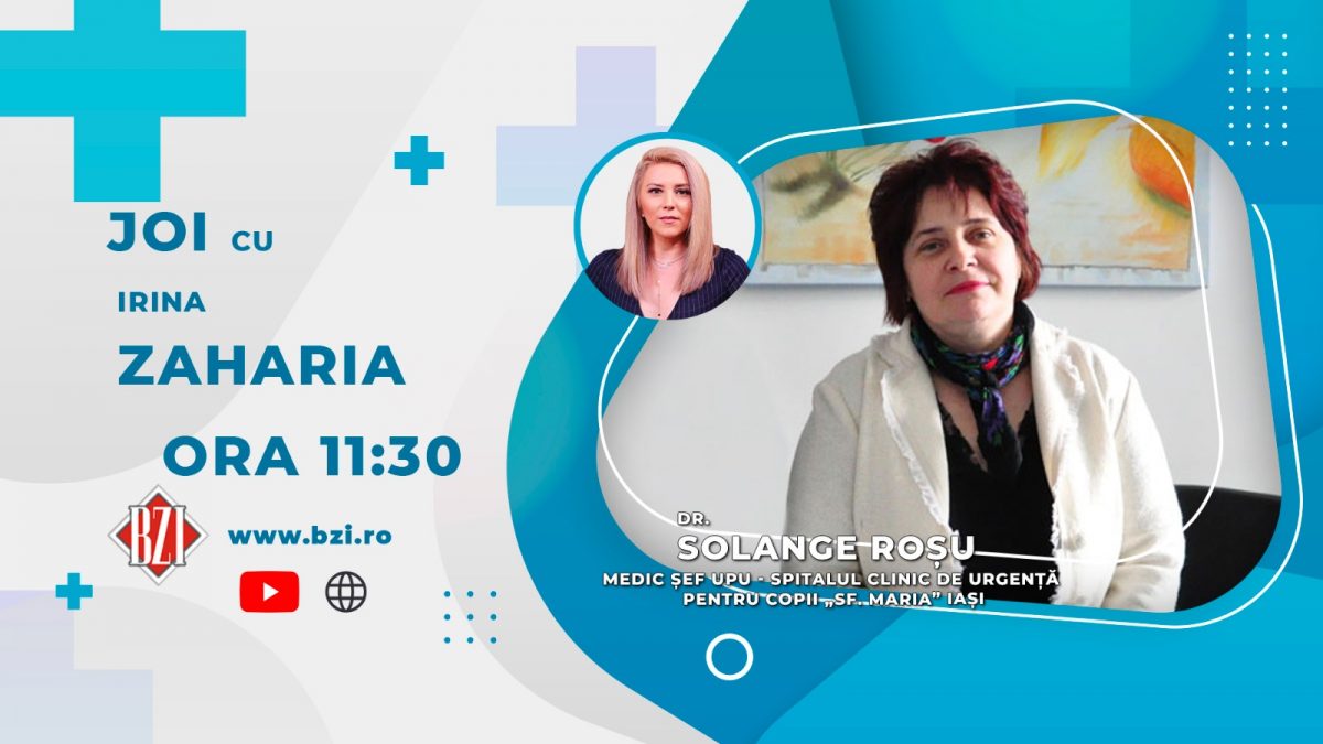 Dr. Solange Tamara Roșu, șefa UPU Spitalul de Copii Sfânta Maria Iași, în platoul BZI LIVE să discute despre cum sunt afectați copiii de virusul Covid-19