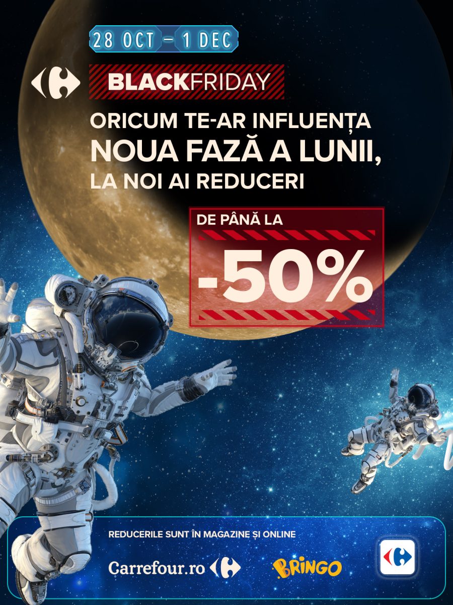 Reduceri de până la 50% de Black Friday la Carrefour, online și in magazine