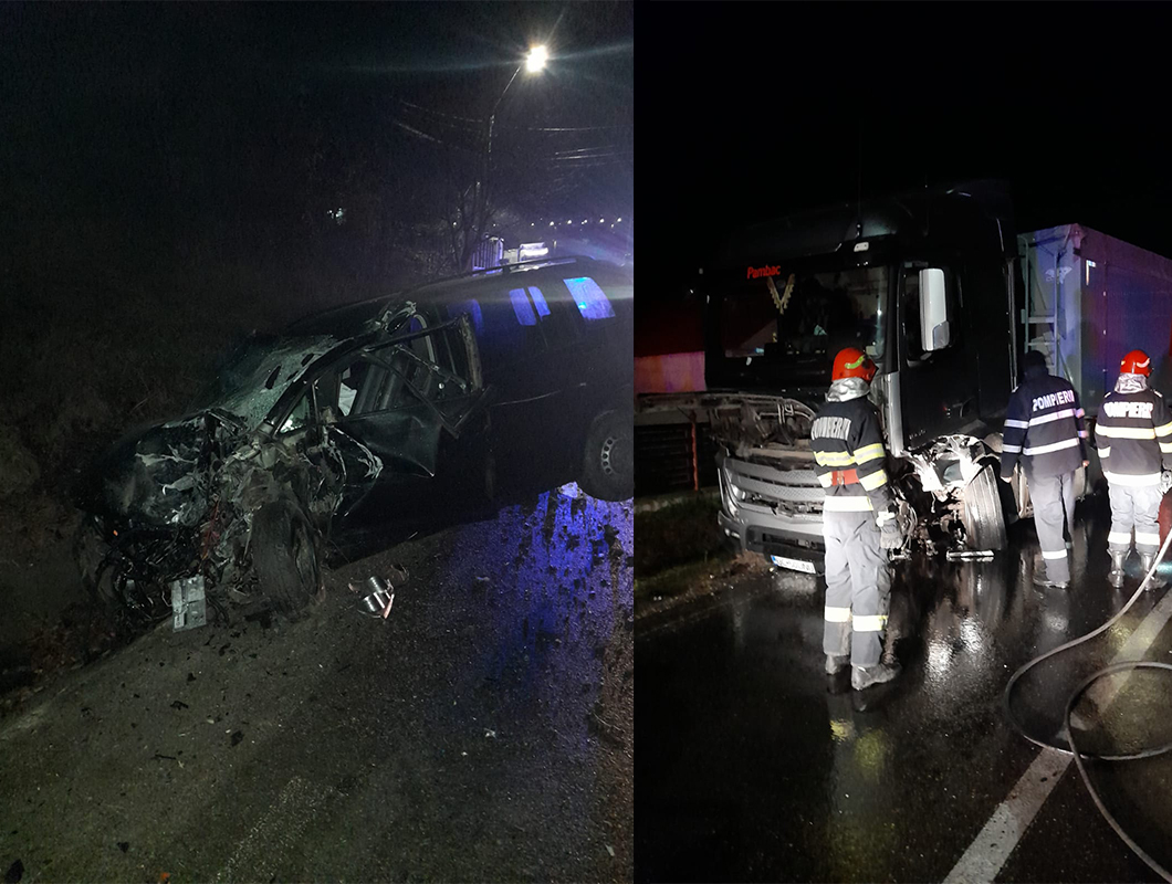 Pericol de explozie în Pașcani, județul Iași după ce un TIR a intrat în coliziune cu un autoturism – FOTO
