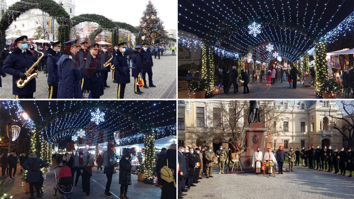 Manifestări de Ziua Națională a României, lângă Palatul Culturii din Iași! Primăria aprinde iluminatul festiv de sărbători