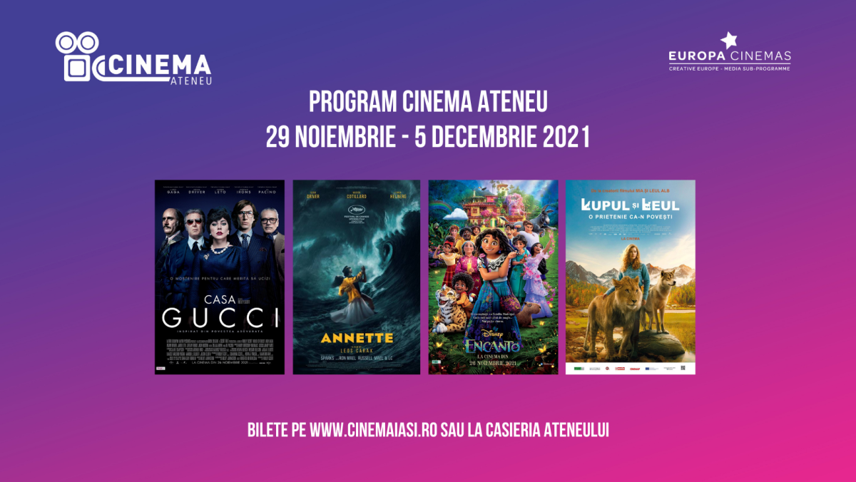 Trei difuzări Casa Gucci, săptămâna viitoare, la Cinema Ateneu Iași