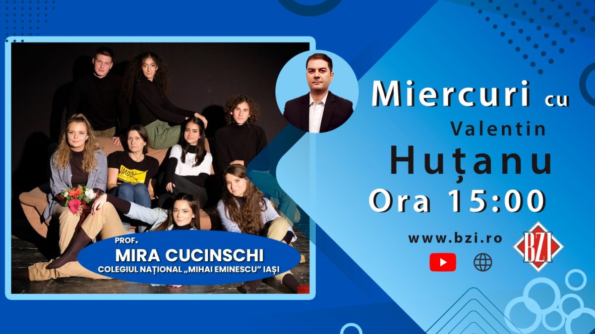 Povestea frumoasă a unui teatru, cu actori-liceeni, cunoscut în Europa şi interesantă lume a francofoniei, într-o editie-dialog BZI LIVE alături de prof. Mira Cucinschi, Colegiul Naţional „Mihai Eminescu” din Iaşi