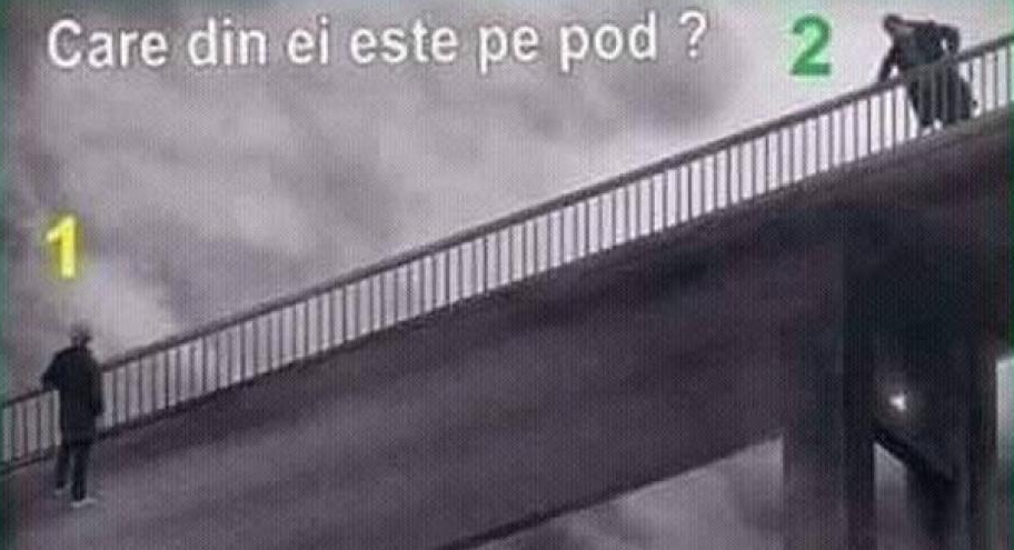 Test de perspicacitate. Care persoană se află pe pod? Părerile sunt împărțite