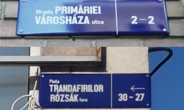 UDMR este acuzat că schimbă în mod ilegal plăcuțele bilingve de pe străzile din Târgu Mureş
