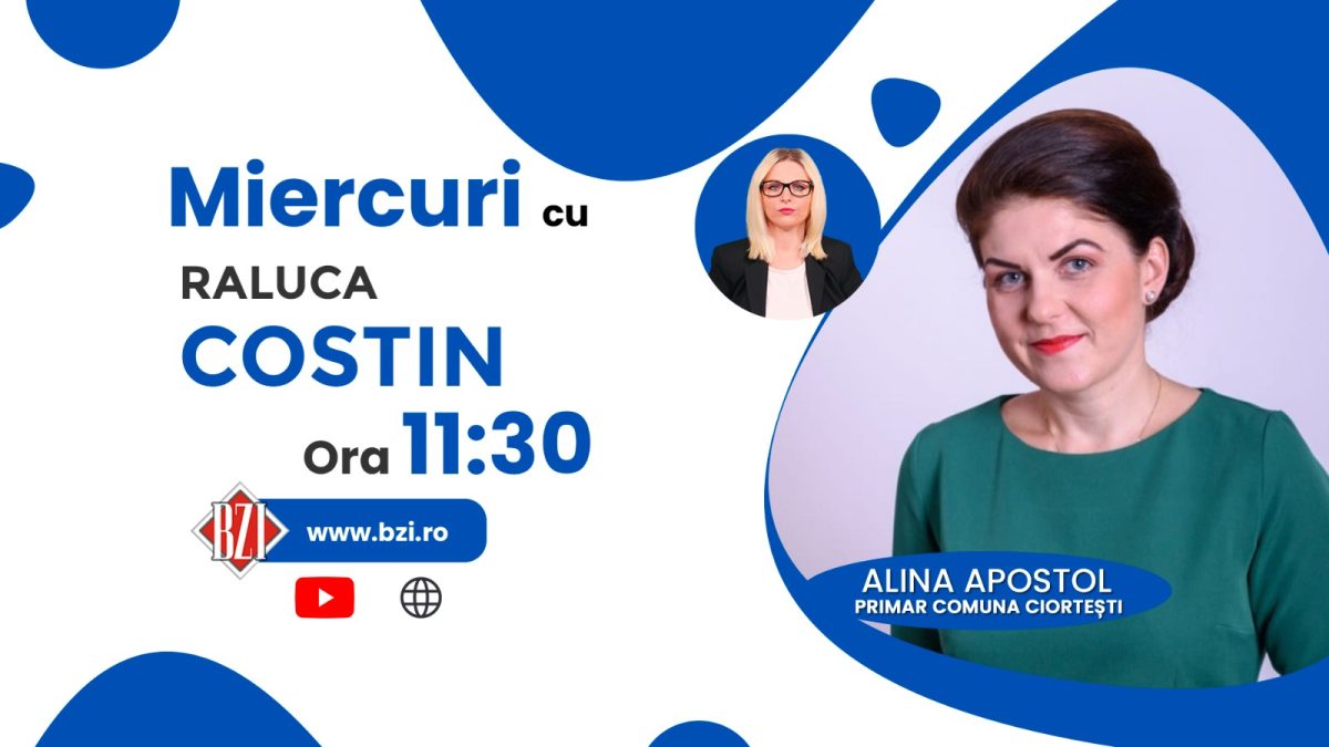 Alina Apostol, primarul comunei Ciortești, discută la BZI LIVE despre proiecte și priorități în 2022