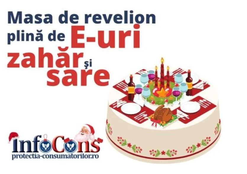 Masa de revelion cu aproape 170 de E-uri și 81 grame de zahăr