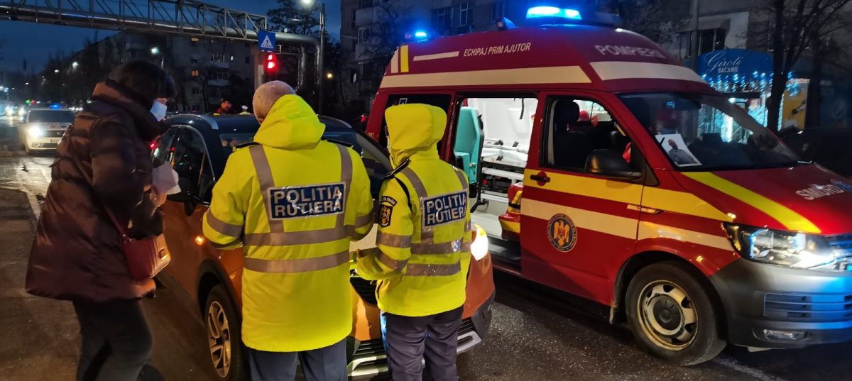 Accident rutier la Carrefour Felicia! Un biciclist a fost acroșat de un autoturism -FOTO