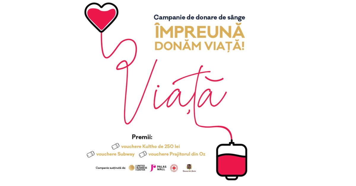 United Business Center și ansamblul Palas lansează o nouă campanie de susținere a donării de sânge „Împreună donăm viață!”