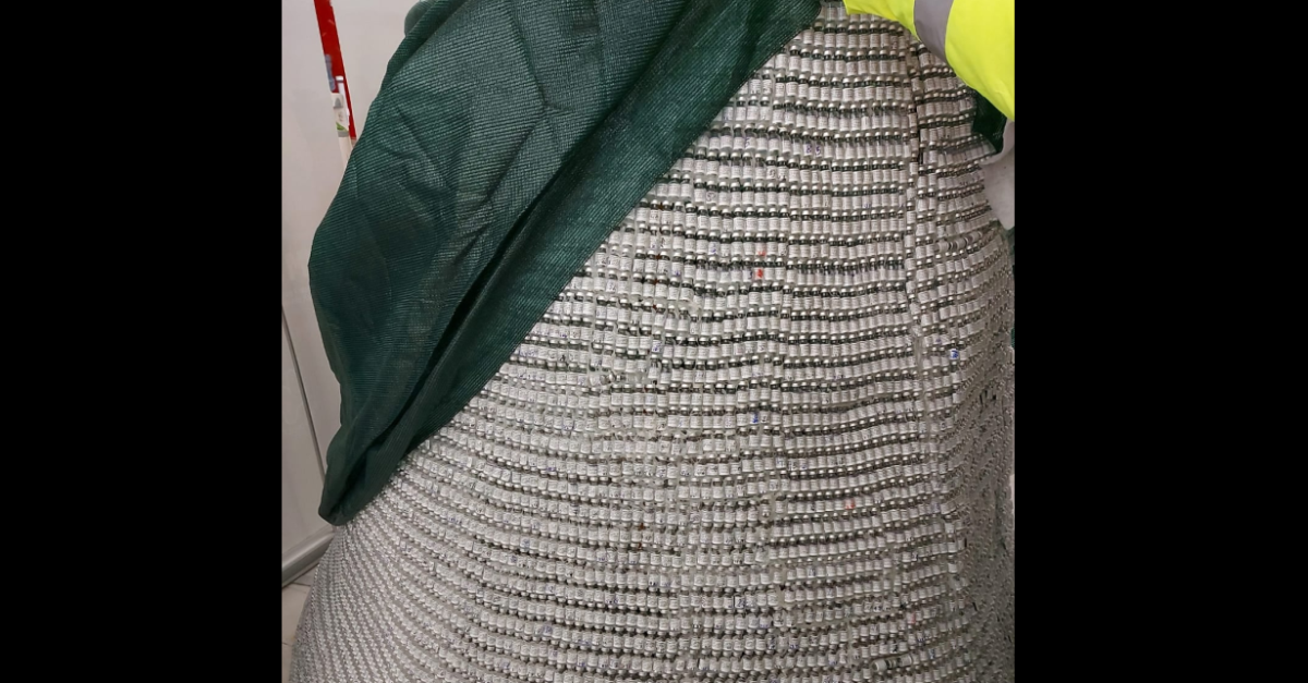 Garda de Mediu din București a dat o amendă de 90.000 lei pentru cei care au construit bradul din doze de vaccin – FOTO