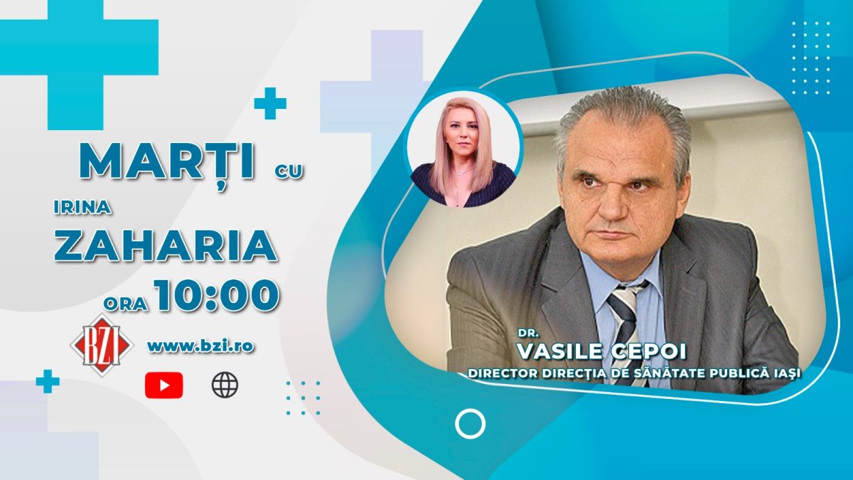 Dr. Vasile Cepoi, directorul DSP Iași, va discuta în emisiunea de sănătate BZI LIVE despre ce ne așteaptă la inceputul anului 2022 în legătură cu situația Covid-19