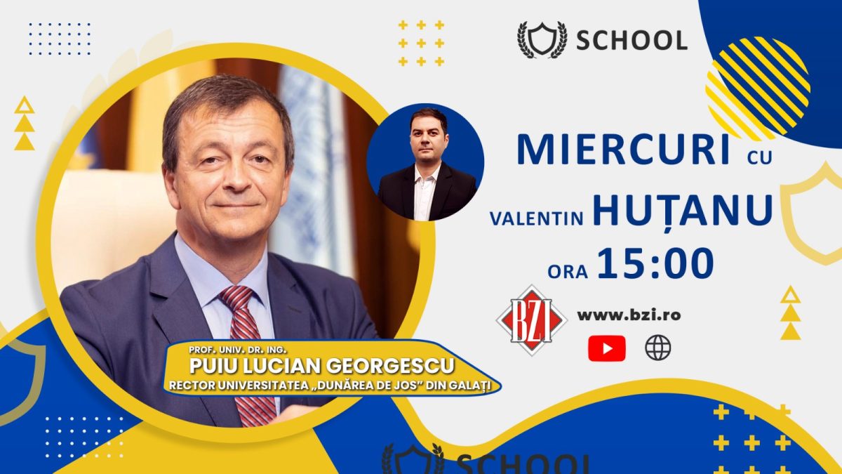 O nouă ediţie BZI LIVE exclusivistă din seria naţională ce-i are ca invitaţi speciali pe reprezentanţilor marilor instituţii de învăţământ superior ale ţării alături de prof. univ. dr. ing. Puiu Lucian Georgescu, rector Universitatea „Dunărea de Jos” din Galaţi