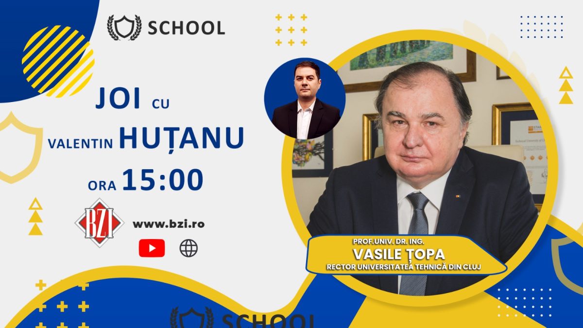 O nouă ediţie BZI LIVE exclusivistă cu oficialii marilor şi de tradiţie instituţii de învăţământ superior din România alături de prof. univ. dr. ing. Vasile Țopa, rectorul Universităţii Tehnice din Cluj-Napoca