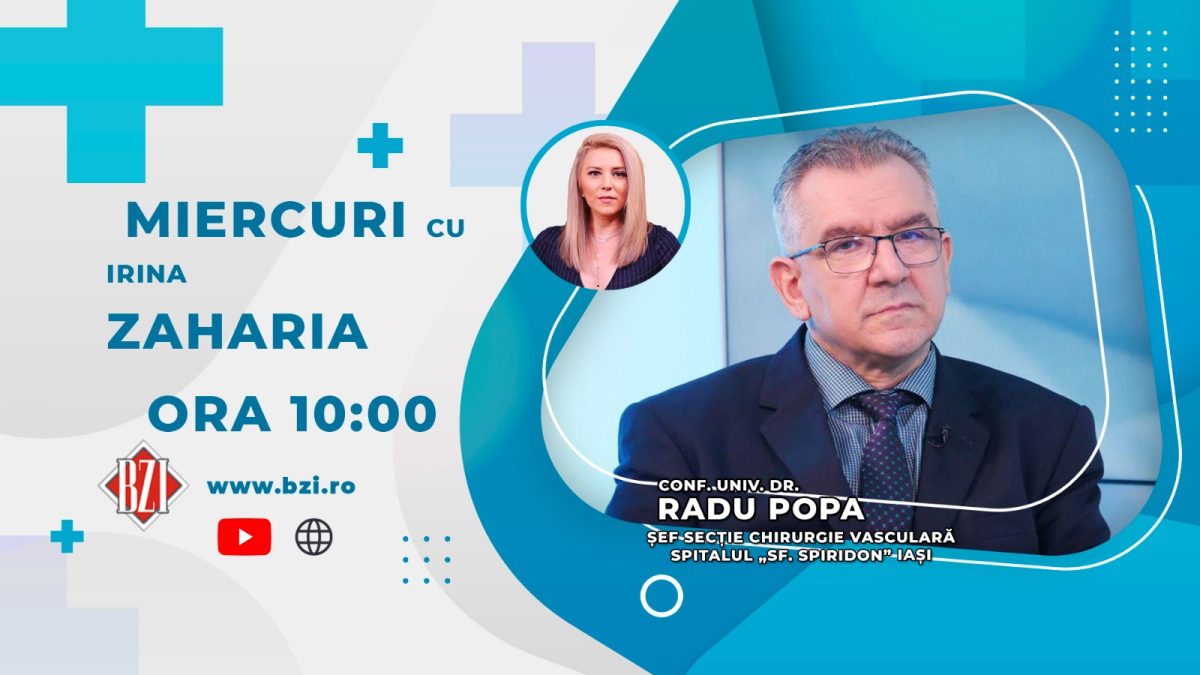 Conf.univ.dr. Radu Popa, şeful secției de Chirurgie Vasculară a Spitalului Sfântul Spiridon Iași va discuta în platoul BZI LIVE despre activitatea în cadrul secției ieșene