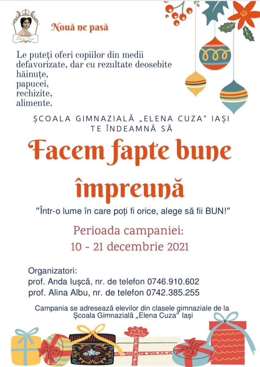 „Într-o lume în care poți fi orice, alege să fii BUN!”