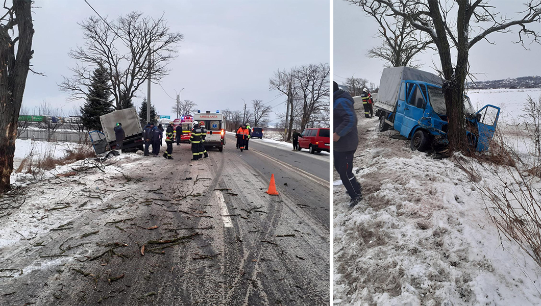 Patru persoane au fost rănite după ce o autoutilitară a intrat într-un copac în Suceava – FOTO