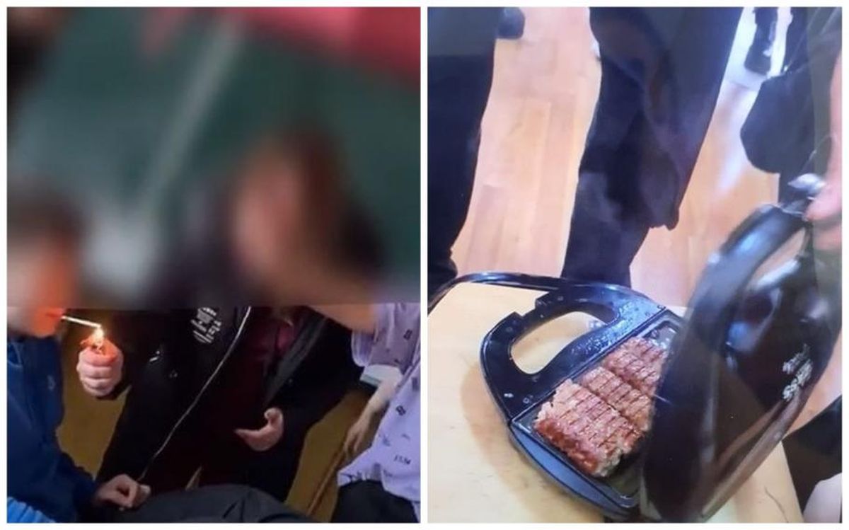 Mai mulți elevi din Ploiești au fost surprinși fumând și făcând grătar în sala de clasă – VIDEO
