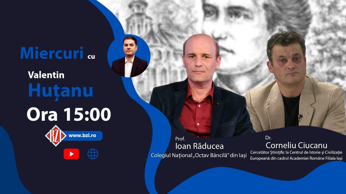 Mihai Eminescu, 172 ani de la naştere! Ediţie BZI LIVE ce are în prim-plan evocarea marelui poet naţional alături de cercetătorul şi istoricul dr. Corneliu Ciucanu (Academia Romană) şi scriitorul respectiv profesorul Ioan Răducea, Colegiul Naţională de Artă ”Octav Băncilă” Iaşi