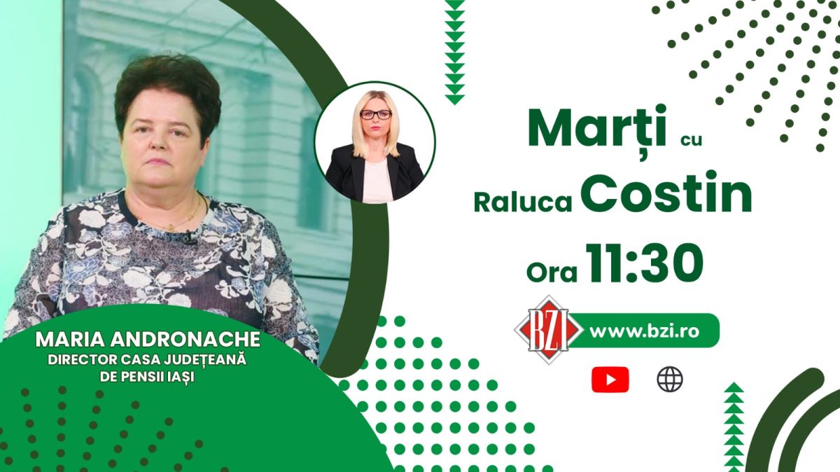 Despre pensiile mărite în 2022 și câți bani au primit ieșenii după ce a crescut punctul de pensie. Discuție cu Maria Andronache, director al Casei Județene de Pensii Iași, numai la BZI LIVE!