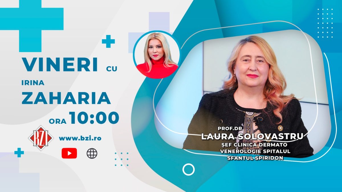 Prof. dr. Laura Solovastru, șef Clinica Dermato Venerologie Spitalul Sfântul Spiridon Iași discută în emisiunea BZI LIVE despre pielea uscată, factori și tratamente