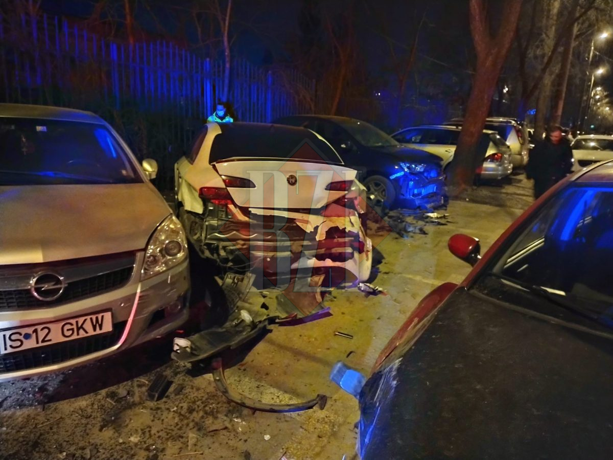 Accident rutier în municipiul Iași. Un bărbat băut și fără permis a lovit cinci mașini – EXCLUSIV, FOTO