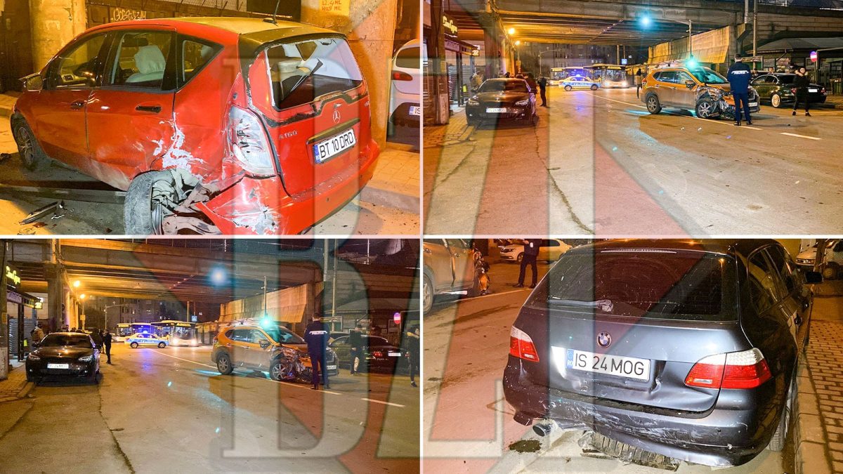 Accident rutier în Alexandru cel Bun. Un bărbat a furat un autovehicul, apoi a lovit alte două mașini – EXCLUSIV, FOTO