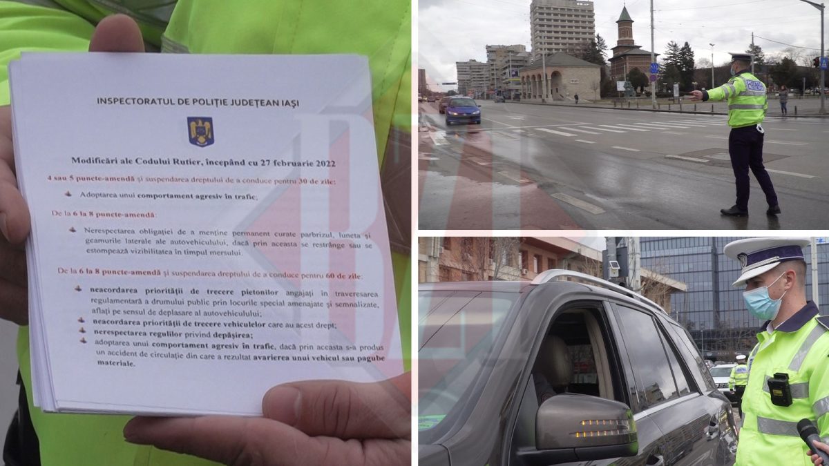 Comportamentul violent în trafic va fi drastic sancționat! Polițiștii ieșeni au anunțat șoferii despre modificările din Codul Rutier – GALERIE FOTO / VIDEO