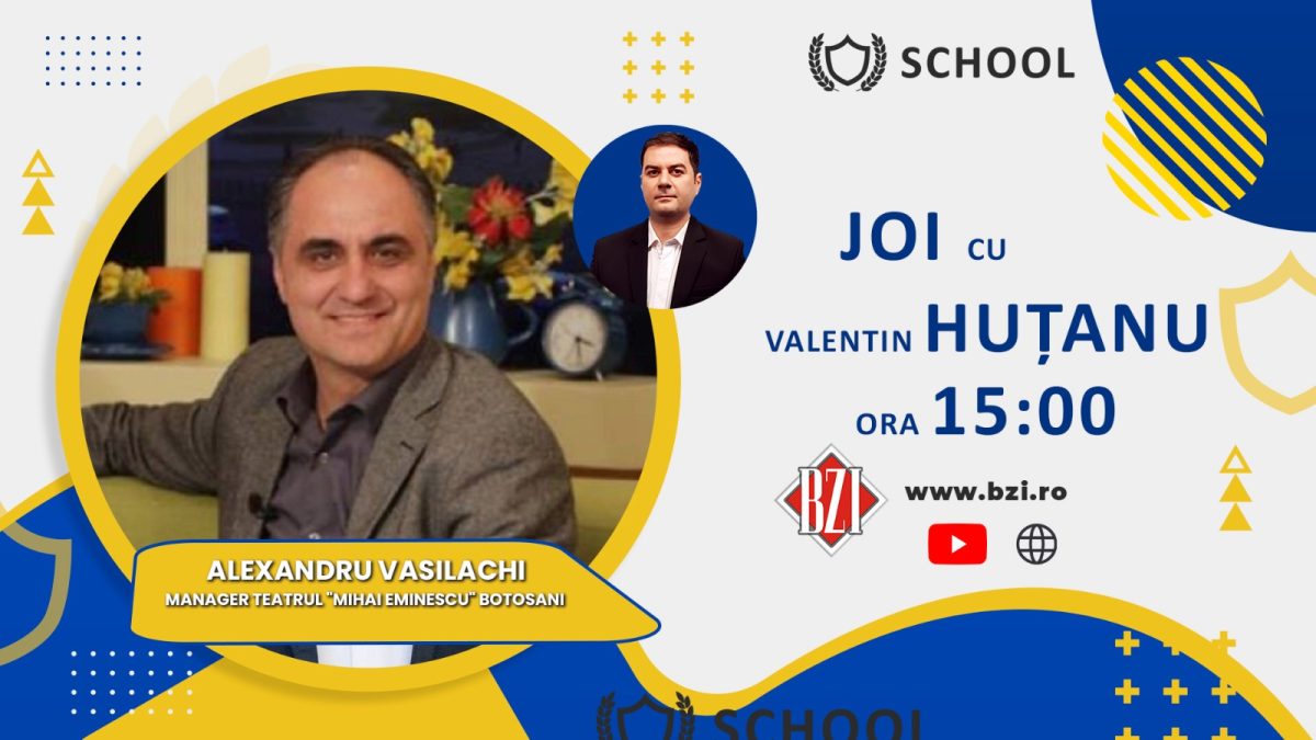 Univers Cultural! Ediție-dialog specială, în Platoul BZI LIVE, despre dramaturgie şi cinematografie alalturi de Alexandru Vasilachi, manager Teatrul ”Mihai Eminescu” din Botoşani