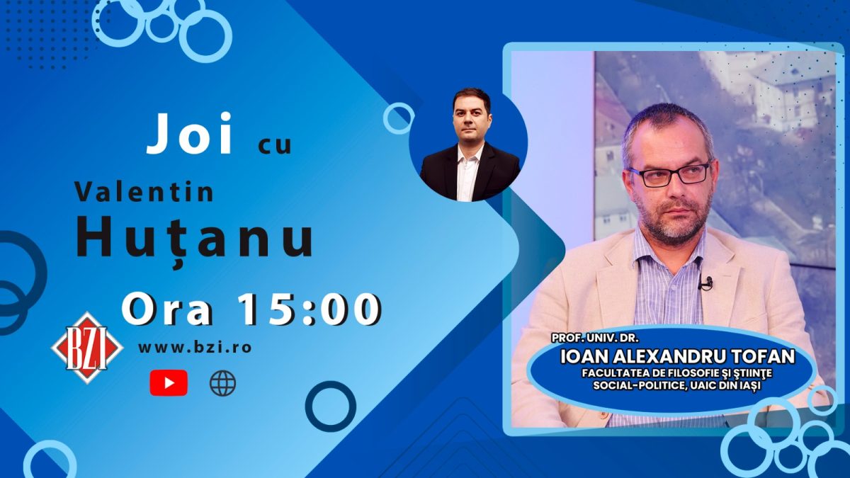 Ediţie BZI LIVE despre Religie şi Societate, creştinismul în lumea actuală alături de prof. univ. dr. Ioan Alexandru Tofan, laureat al Academiei Române – domeniul Teologie, Facultatea de Filosofie şi Ştiinţe Social-Politice din cadrul UAIC Iaşi