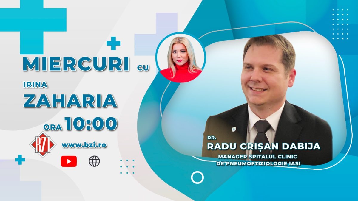 Dr. Radu Crișan Dabija, managerul Spitalului de Pneumoftiziologie Iași va discuta în platoul BZI LIVE despre afecțiunile respiratorii cu care se confruntă medicii pneumologi în ultimile luni