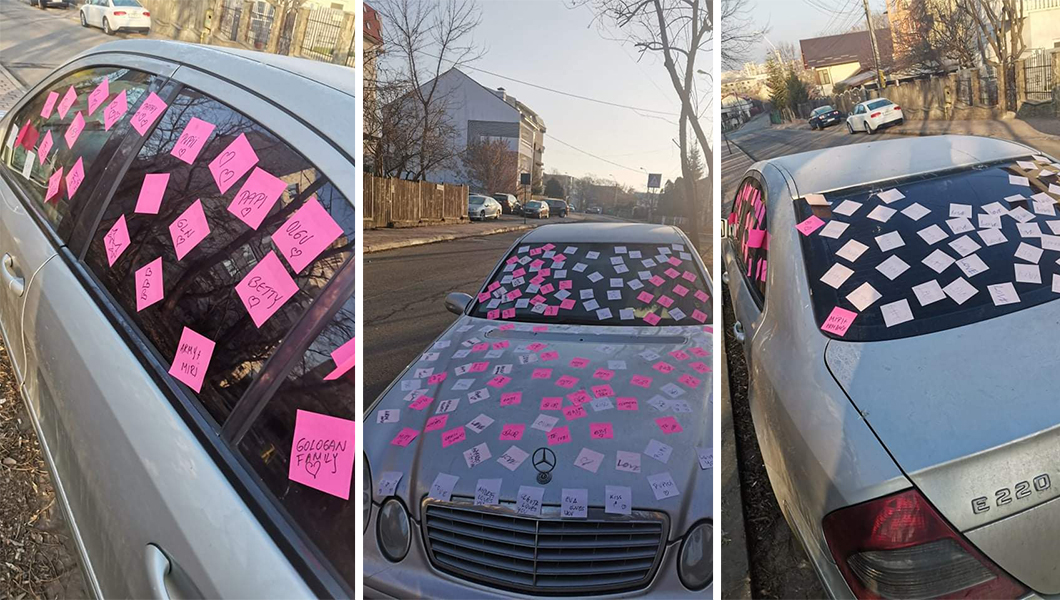 Un şofer care şi-a parcat mașina pe tot trotuarul a avut parte de o surpriză mai puţin plăcută dimineaţa – FOTO
